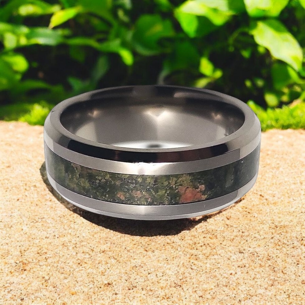 Dinosaur Bone Titanium Ring - Picture 2 of 6